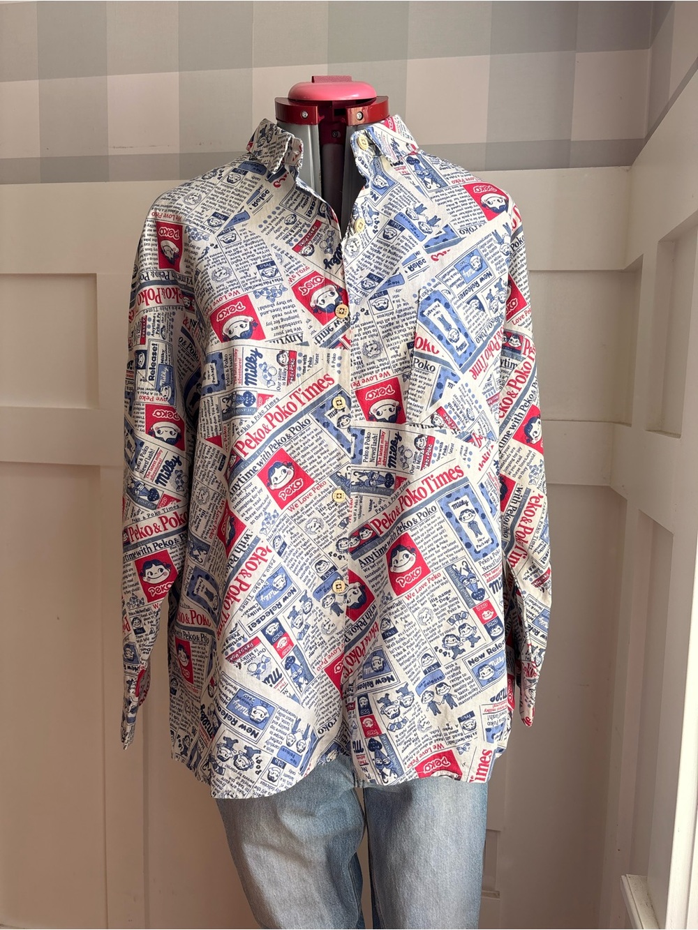 Funky Fun Button-Down Shirt in Multi Colour‎ Large - Picture 3 of 6